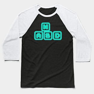 Retro blue neon gamer t-shirt Baseball T-Shirt